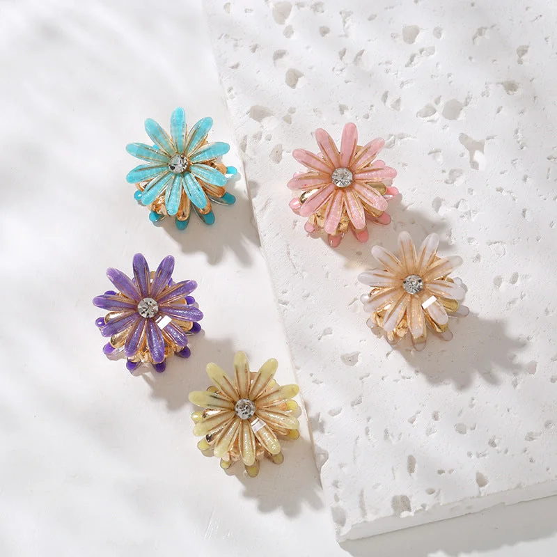 Wholesale crystal alloy flower hair clip