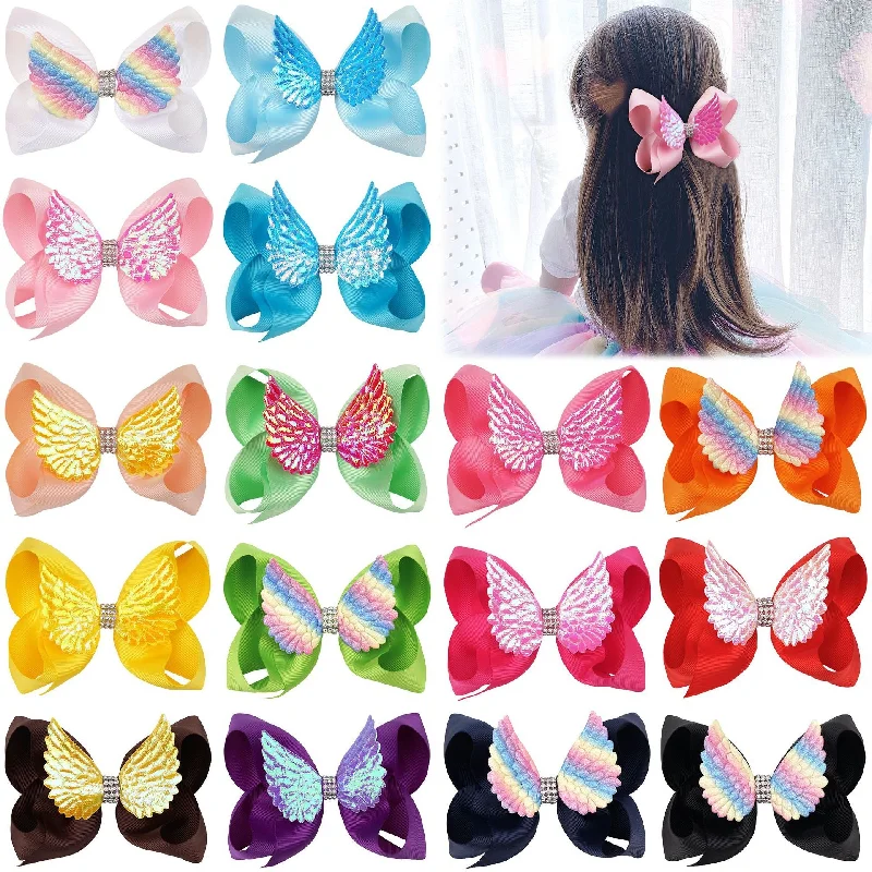 Wholesale Angel Wings Bow Thread With Hair Clips