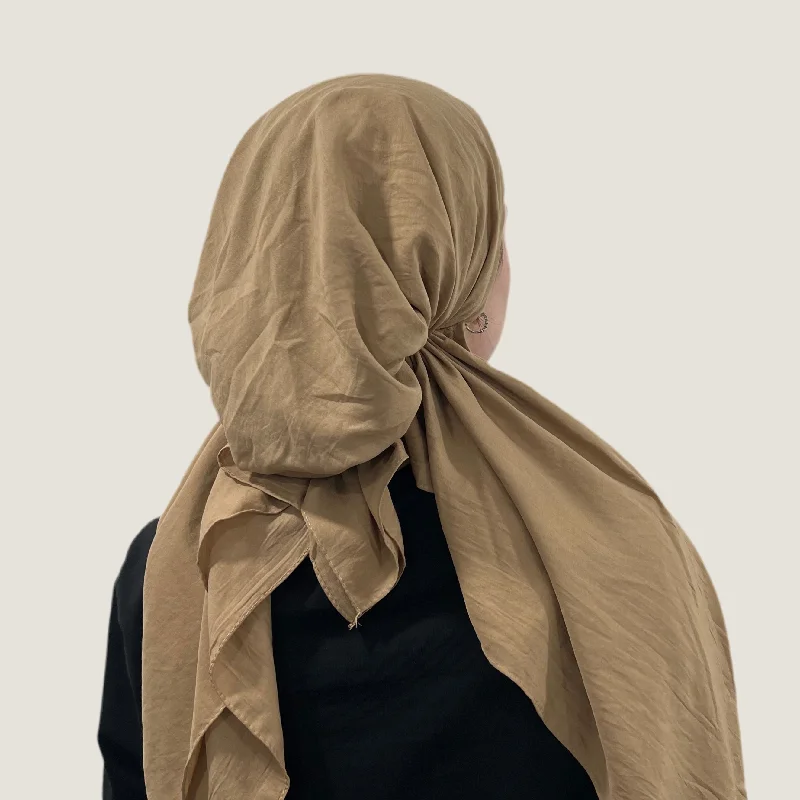 Camel Cotton 2.0 Pre-Tied Scarf