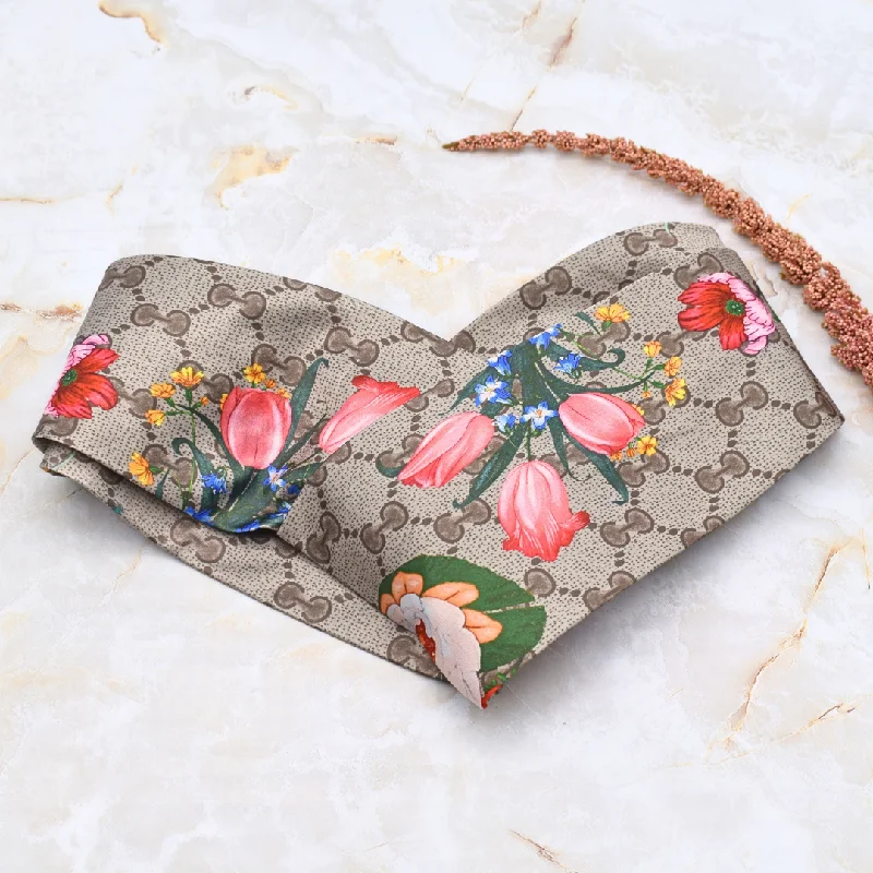 Designer floral silk headband