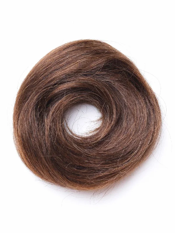 Human Hair Donut Scrunchie Light Brown