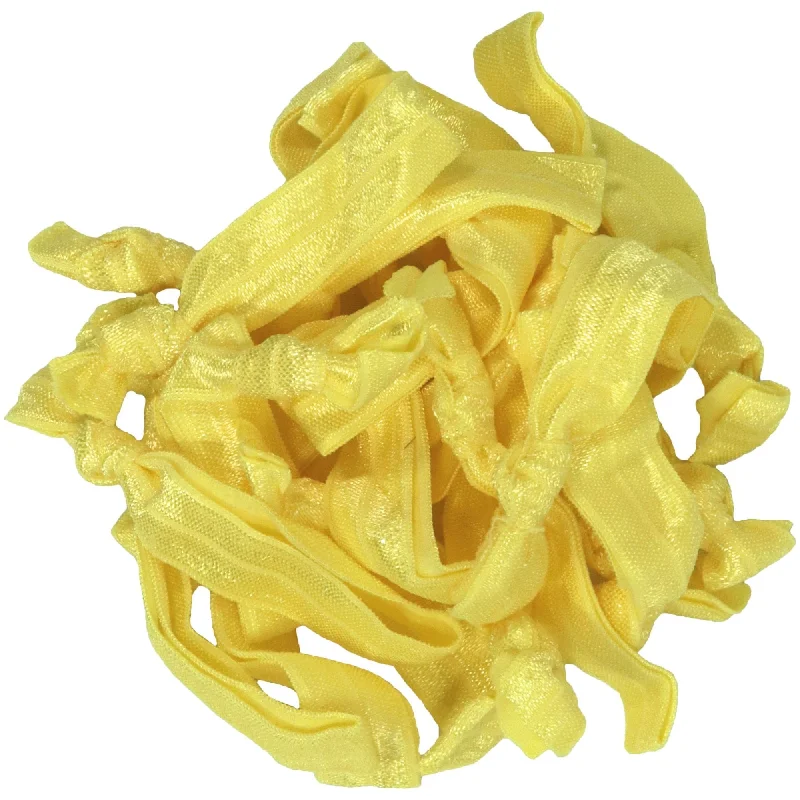 Yellow Ribbon Hair Ties - 20 Pack