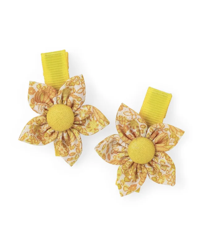 Flower Alligator Clip Set - Yellow