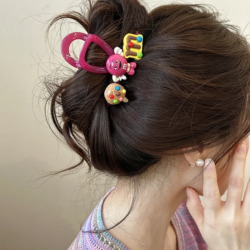 Wholesale Cute Cookie Hairpin Back of Head Hair Shark Clip