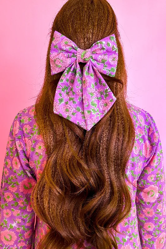 Becca Floral Block-Print Hair Bow