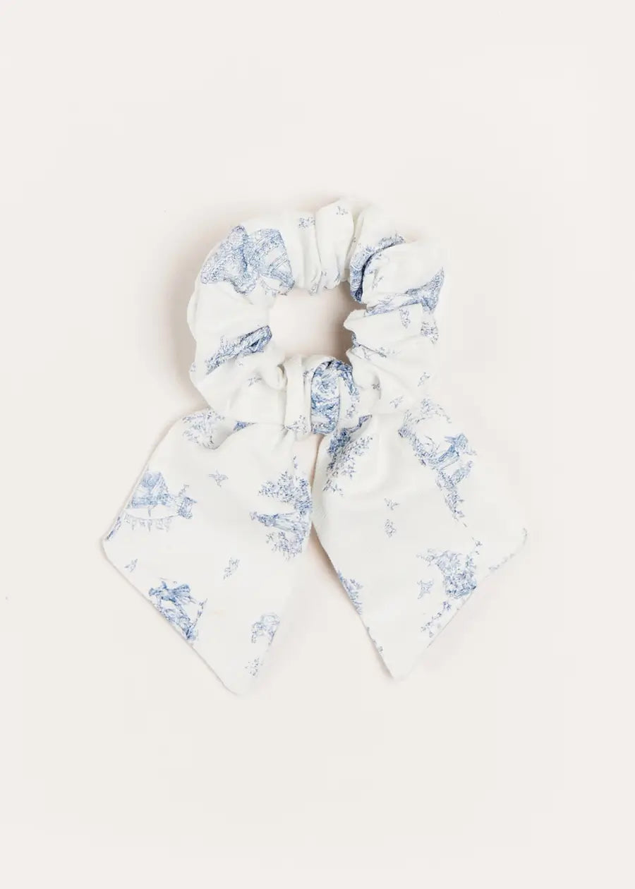 Toile Scrunchie in Blue