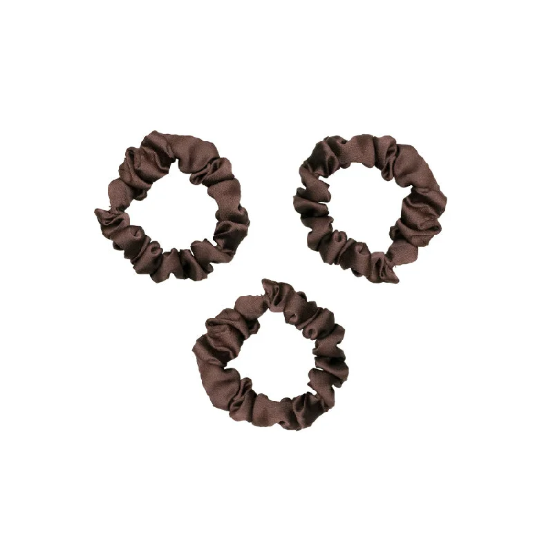 Cocoa Satin Scrunchies 3-Pack