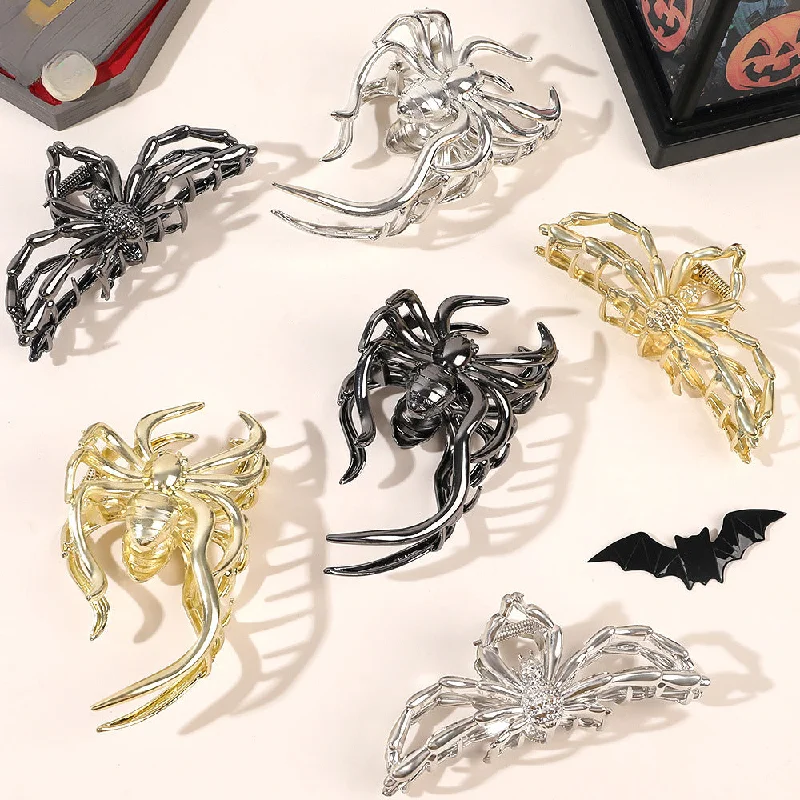 Wholesale Halloween Metal Spider Hair Clips