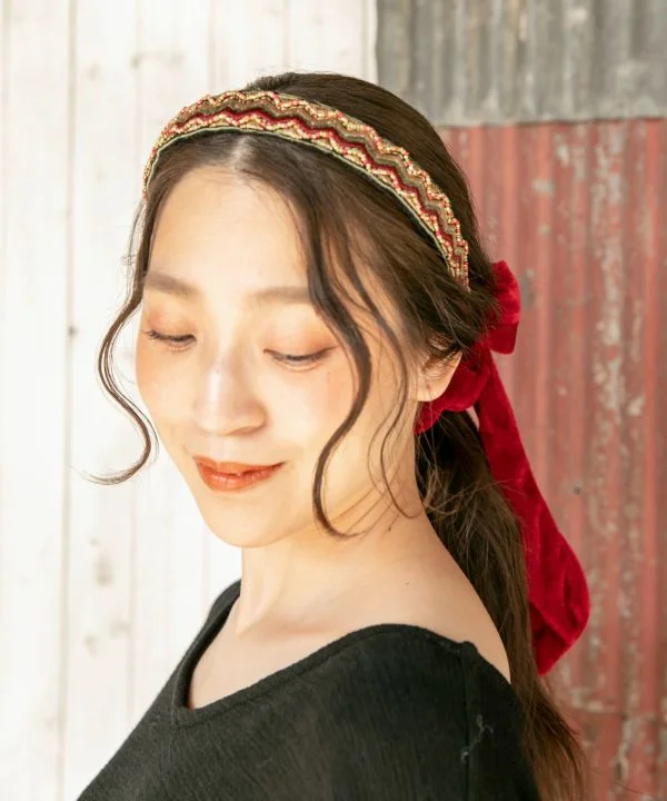 Zigzag Embroidered Headband