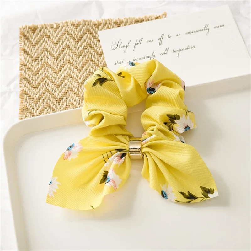 Floral Striped Rabbit Ear Bowknot