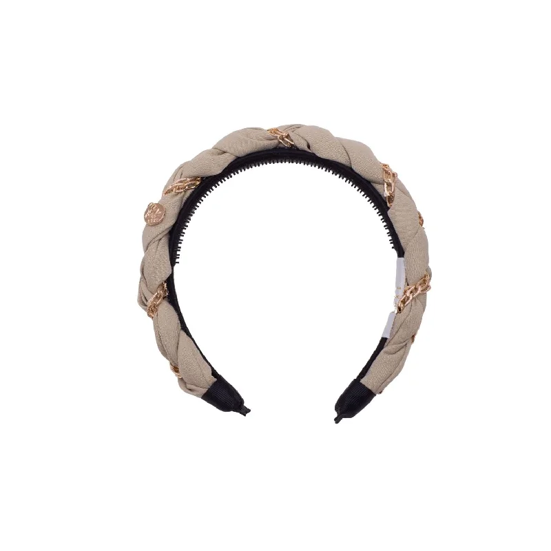 Halo Luxe Evelyn Twisted Link Headband - Tan