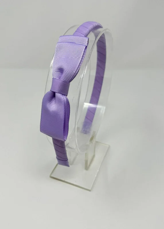 3 Inch Flat Bow Alice Band - Light Orchid