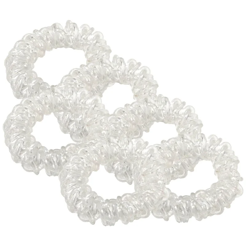 Clear Spiral Hair Ties - 6 Pack