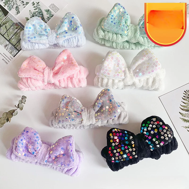 Wholesale Fabric Sequin Bow Hair Hoop