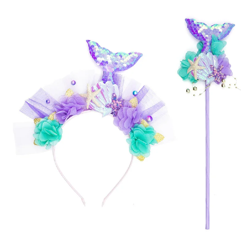 Wholesale Sequin Mermaid Little Girl Hairbands