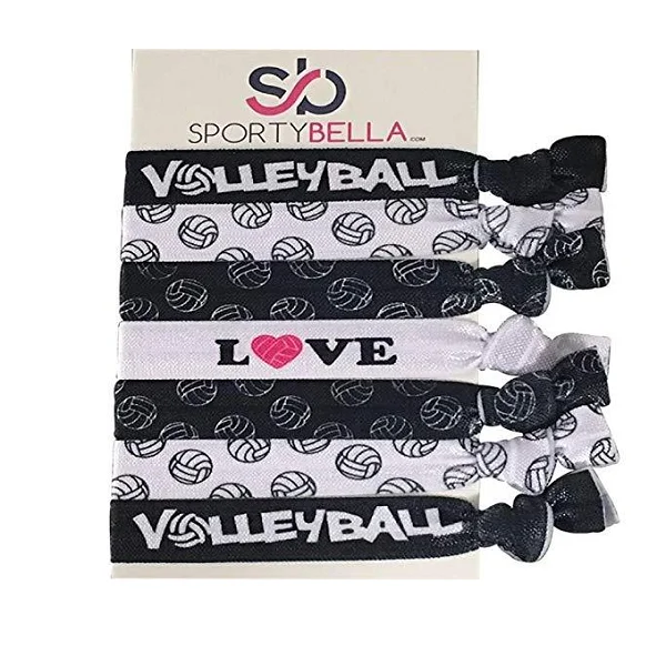 Girls Love Volleyball Hair Ties Set