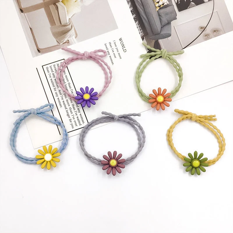 Wholesale Daisy High Stretch Plastic Hair Scrunchies