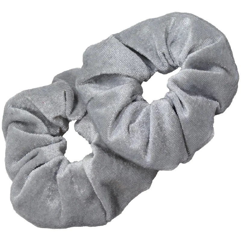 Silver Velvet Scrunchies - 2 Pack