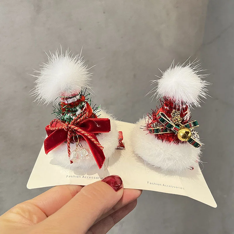 Wholesale 2023 Autumn and Winter Children's Christmas Hat Hairpins