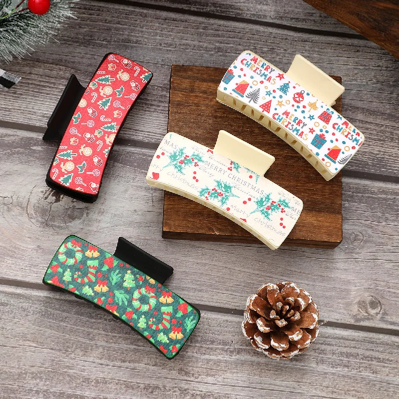 Wholesale Christmas Leather Hair Clips