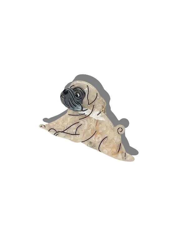 Hand-painted Pug Dog Breed Claw Hair Clip | Eco-Friendly