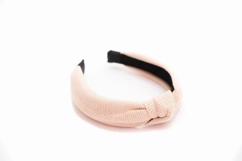 Nude Jersey Rib Knotted Headband