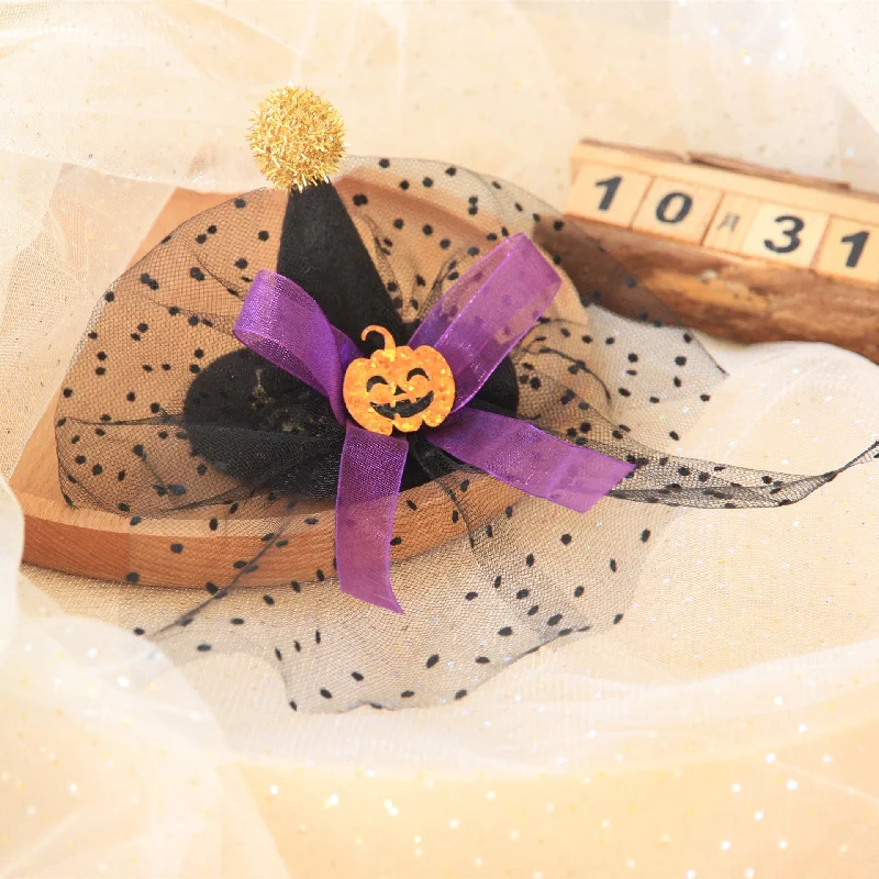 Wholesale 2023 Halloween Gauze Witch Hairpin Party Decoration