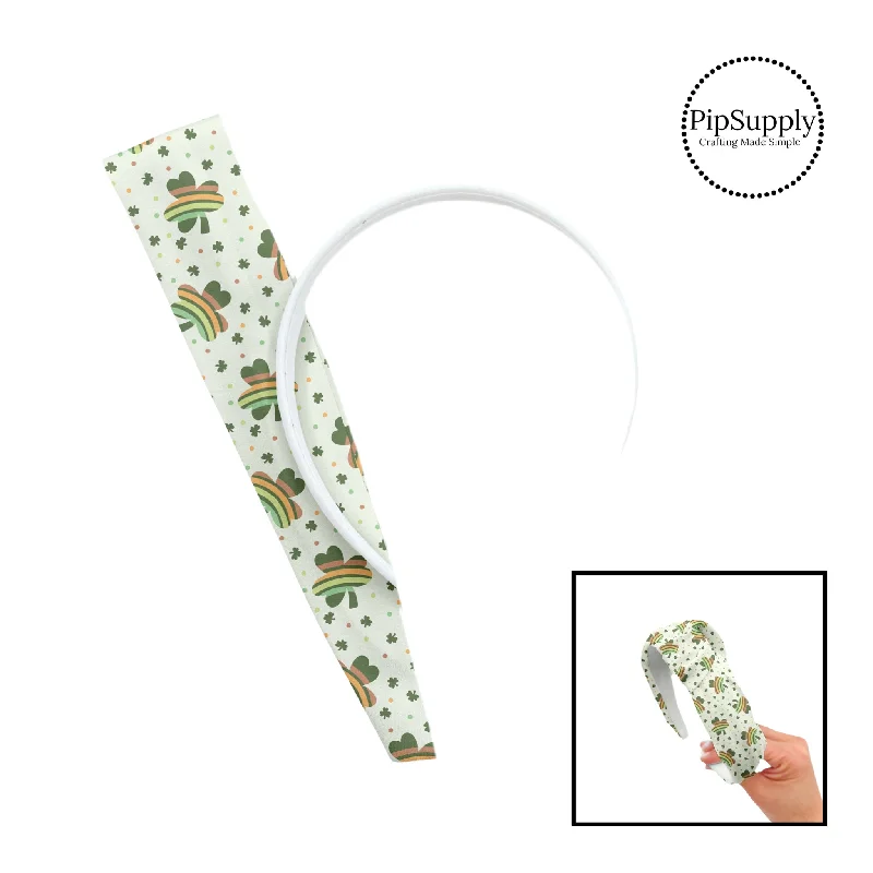 Cream Rainbow Clovers DIY Knotted Headband Kit