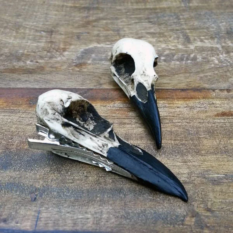 Wholesale Halloween Alloy Raven Skull Skeleton Hair Clips