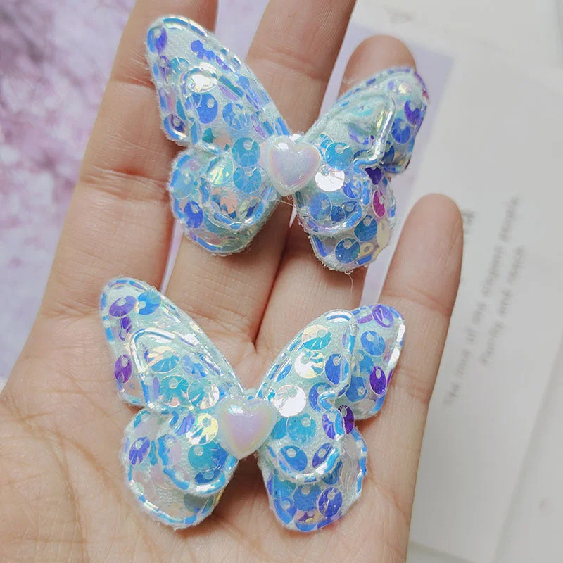 Wholesale Shell Sequin Double Layer Butterfly Kids Hair Accessories