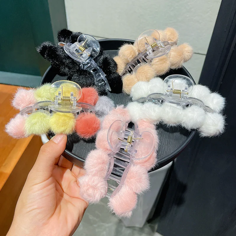 Wholesale Simple Autumn and Winter Plush Clamps