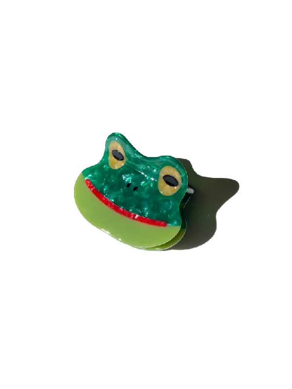 Hand-painted Frog Face Claw Hair Clip | Eco-Friendly