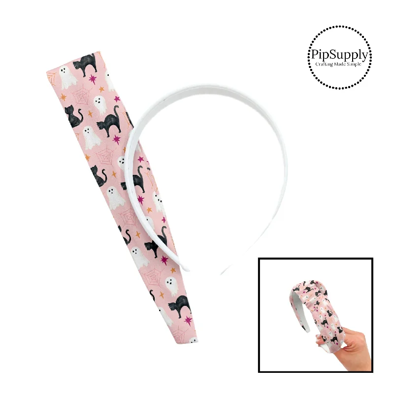 Ghosts and Cats Pink DIY Knotted Headband Kit