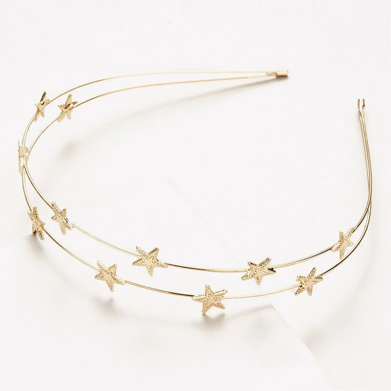 Wholesale Five-point Star Double-layer Metal Hair Bandc