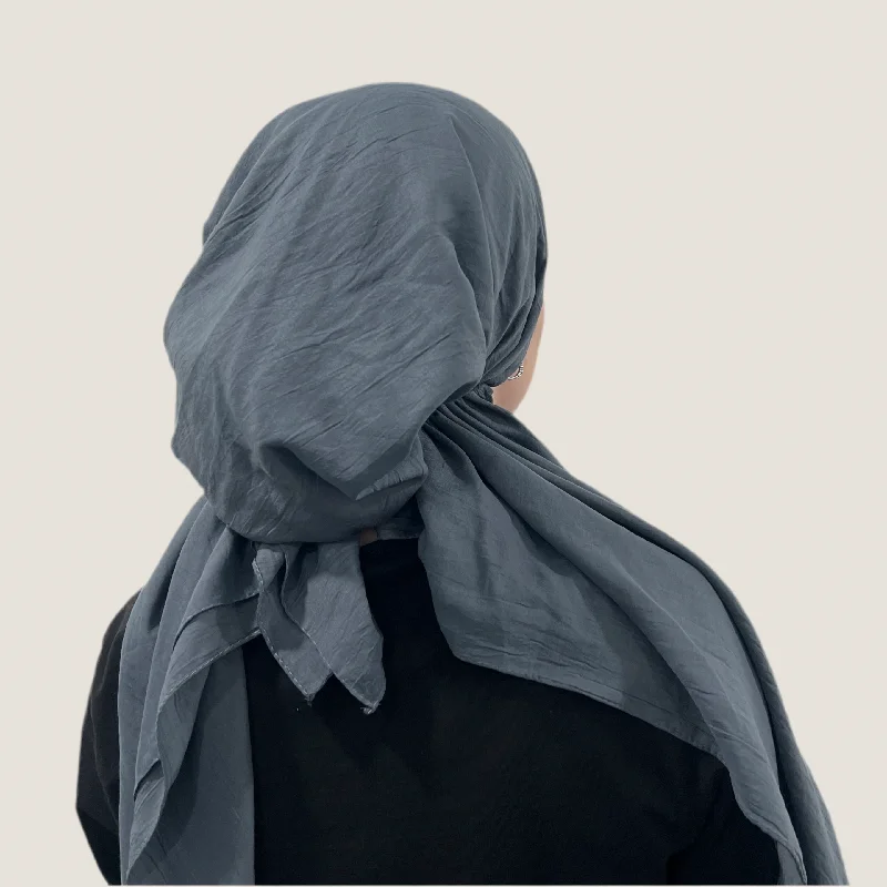 Gray Cotton 2.0 Pre-Tied Scarf