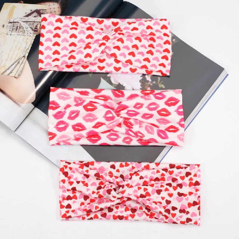 Wholesale Valentine's Day Printed Fabric Headbands