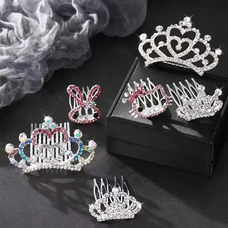 Wholesale Alloy Kids Metal Diamond Crown Hair Accessories