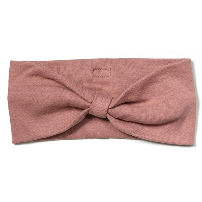 Racing Kids Headband Bow Dusty Rose