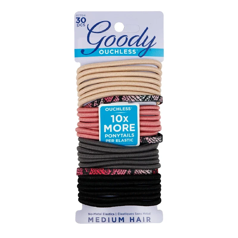 Goody Ouchless Hair Ponytail Holders Assorted Color 30pcs