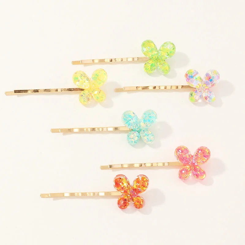 Wholesale Kids Candy Color Flower Metal Hairpins