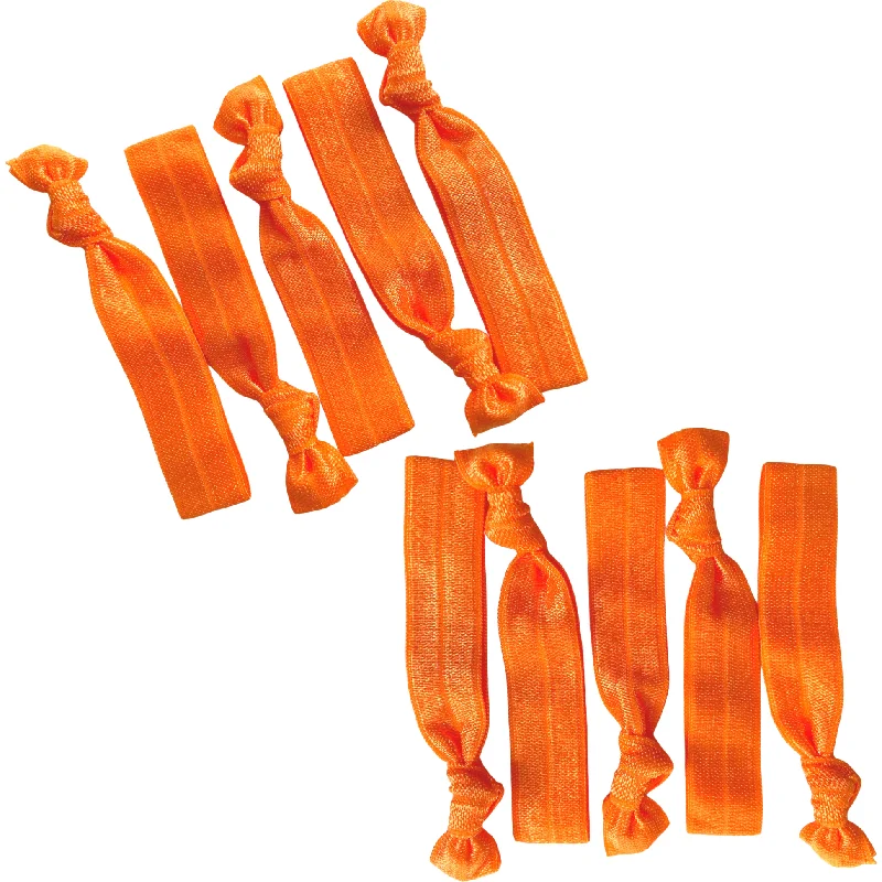 Orange Ribbon Hair Ties - 10