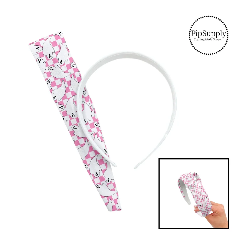 Ghost Pink Checkered DIY Knotted Headband Kit