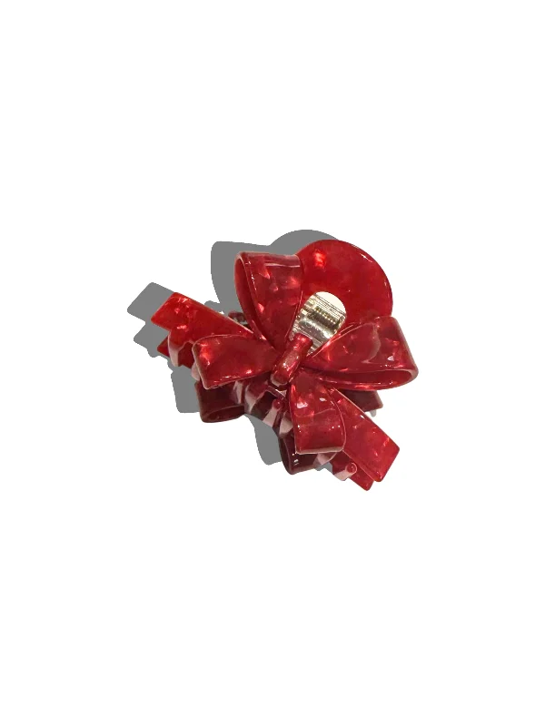 Red Bow Acetate Holiday Claw Hair Clip | Eco-Friendly