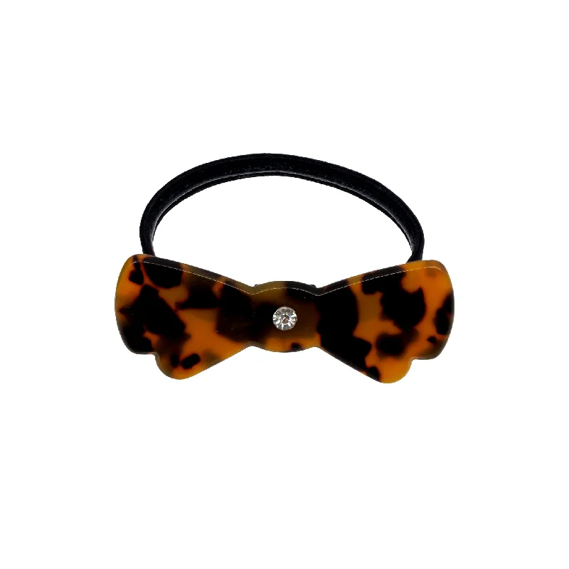 Bow Hair Tie in Tortoise