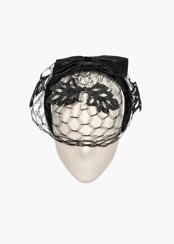 Jennifer Behr x New York Vintage Maida Headpiece -- Black