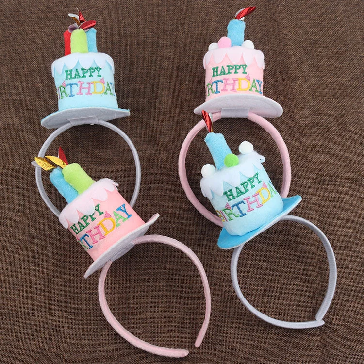 Wholesale Birthday Candle Cake Cloth Hair Hoop