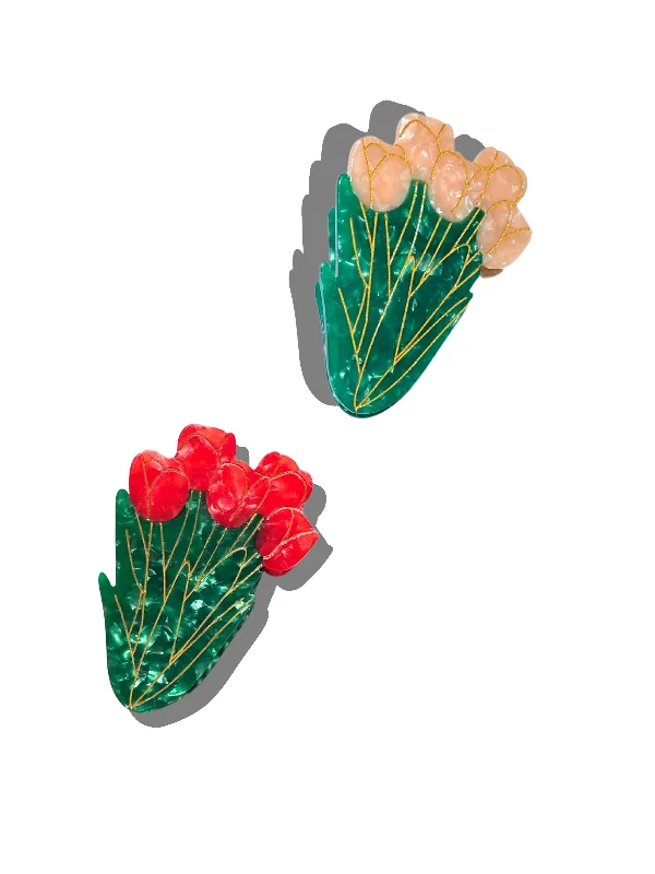 Hand-painted Tulips Flower Claw Hair Clip | Eco-Friendly