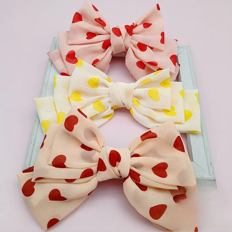 Wholesale Bow Ponytail Love Polka Dot Spring Clip