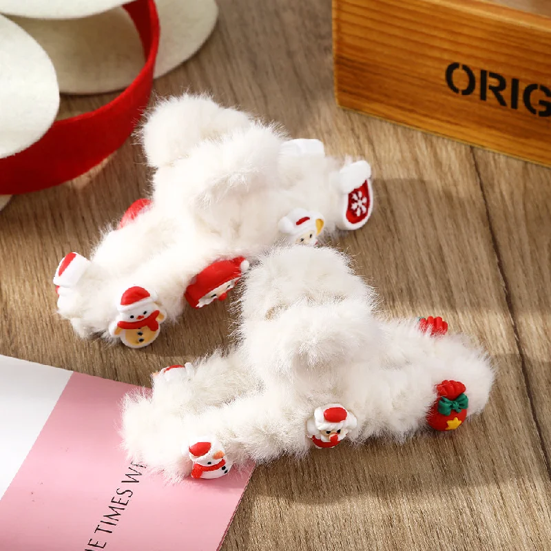 Wholesale Christmas Plush Hair Clips