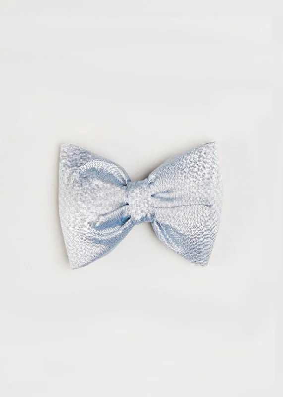 Silk Small Bow Clip in Blue